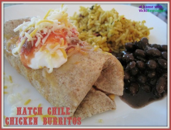 Hatch Chile Chicken Burritos