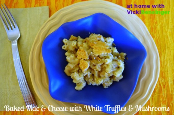 Baked Mac & Cheese with White Truffles & Mushrooms