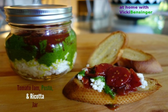 Tomato Jam, Pesto, & Ricotta Jar 1