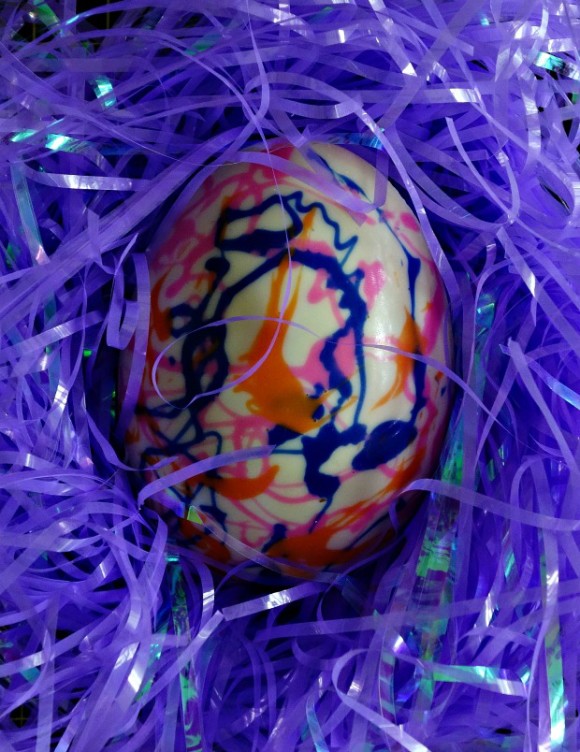 Jackson Pollack inspired White Chocolate Easter Eggs 