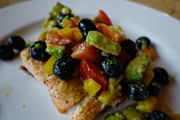 Grilled Salmon with Blueberry Corn Salsa,jpg