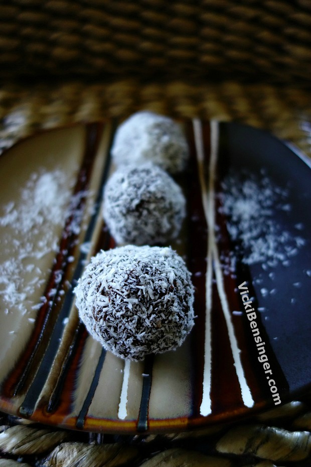 Chocolate Avocado Truffles dusted with Coconut