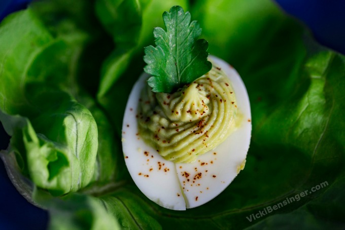 Avocado Deviled Eggs - At Home with Vicki Bensinger