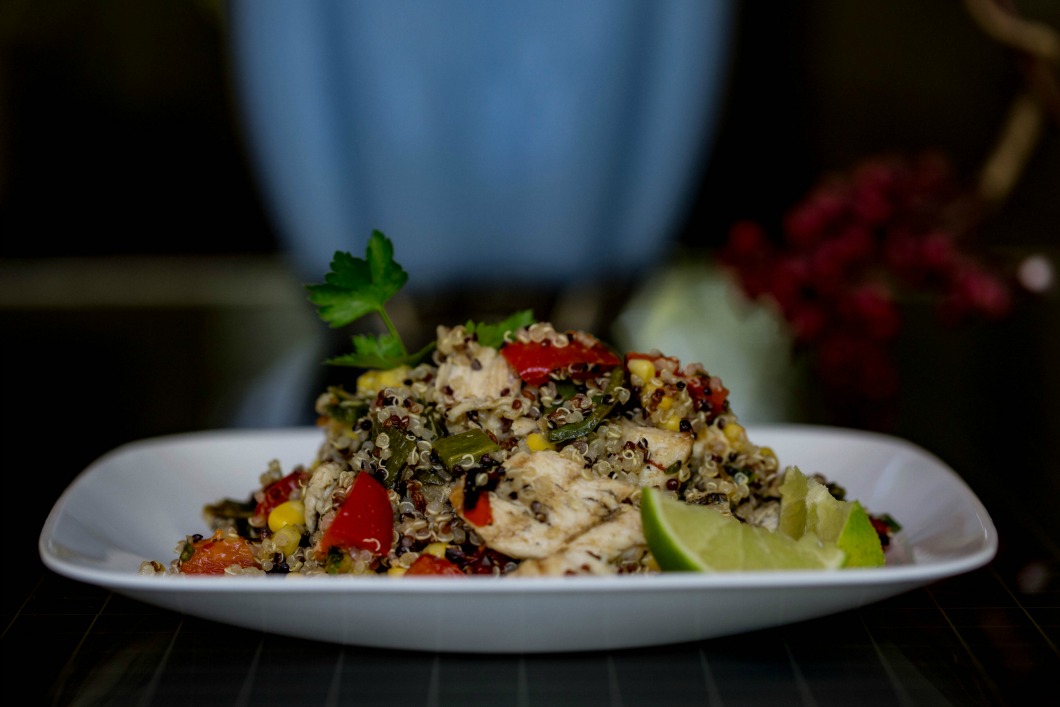 Southwest Chicken & Quinoa Salad with Grilled Vegetables