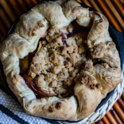 Cast Iron Fresh Peach Galette with a Crumb Topping