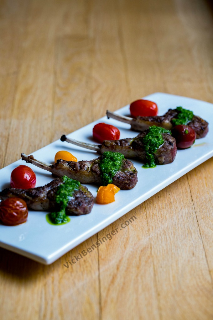 Grilled Lamb Chops with Fresh Mint Sauce