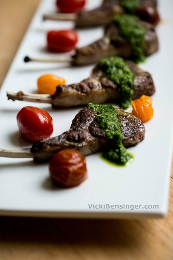 Grilled Lamb Chops with Fresh Mint Sauce