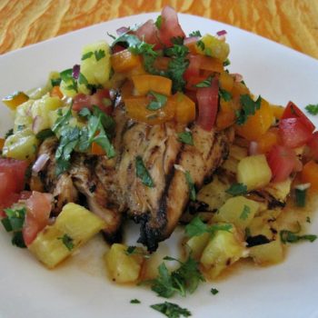 Tequila Lime Chicken with Grilled Pineapple Salsa
