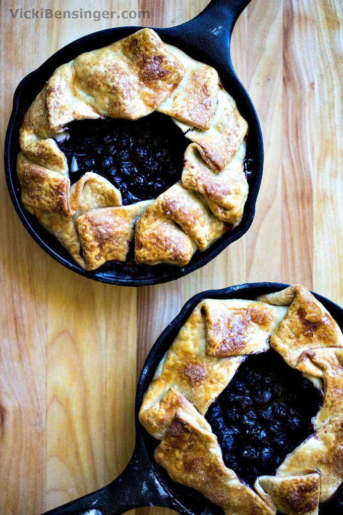 Cast Iron Fresh Blueberry Galette - At Home with Vicki Bensinger