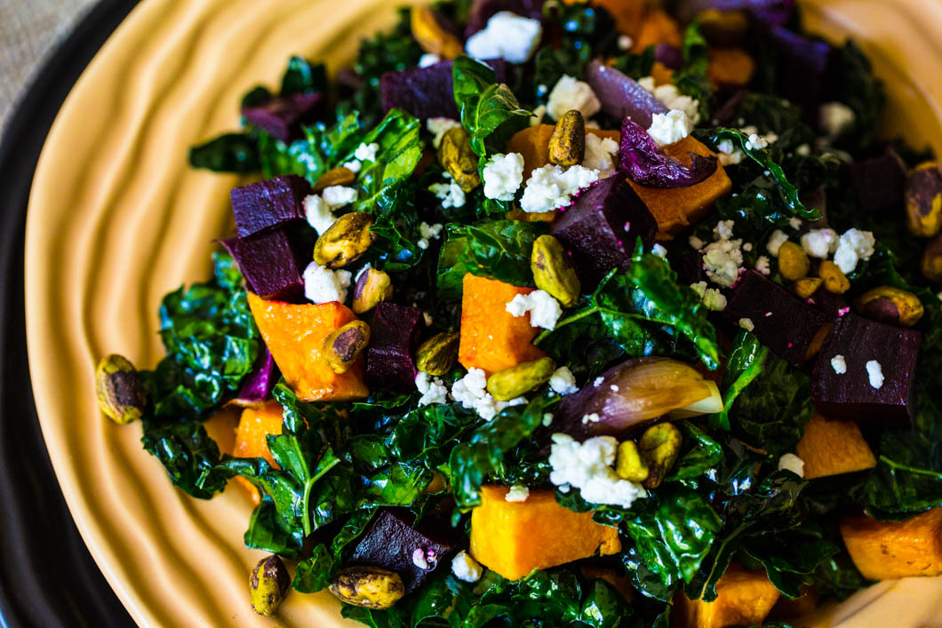 Tuscan Kale Salad with Butternut Squash & Beets
