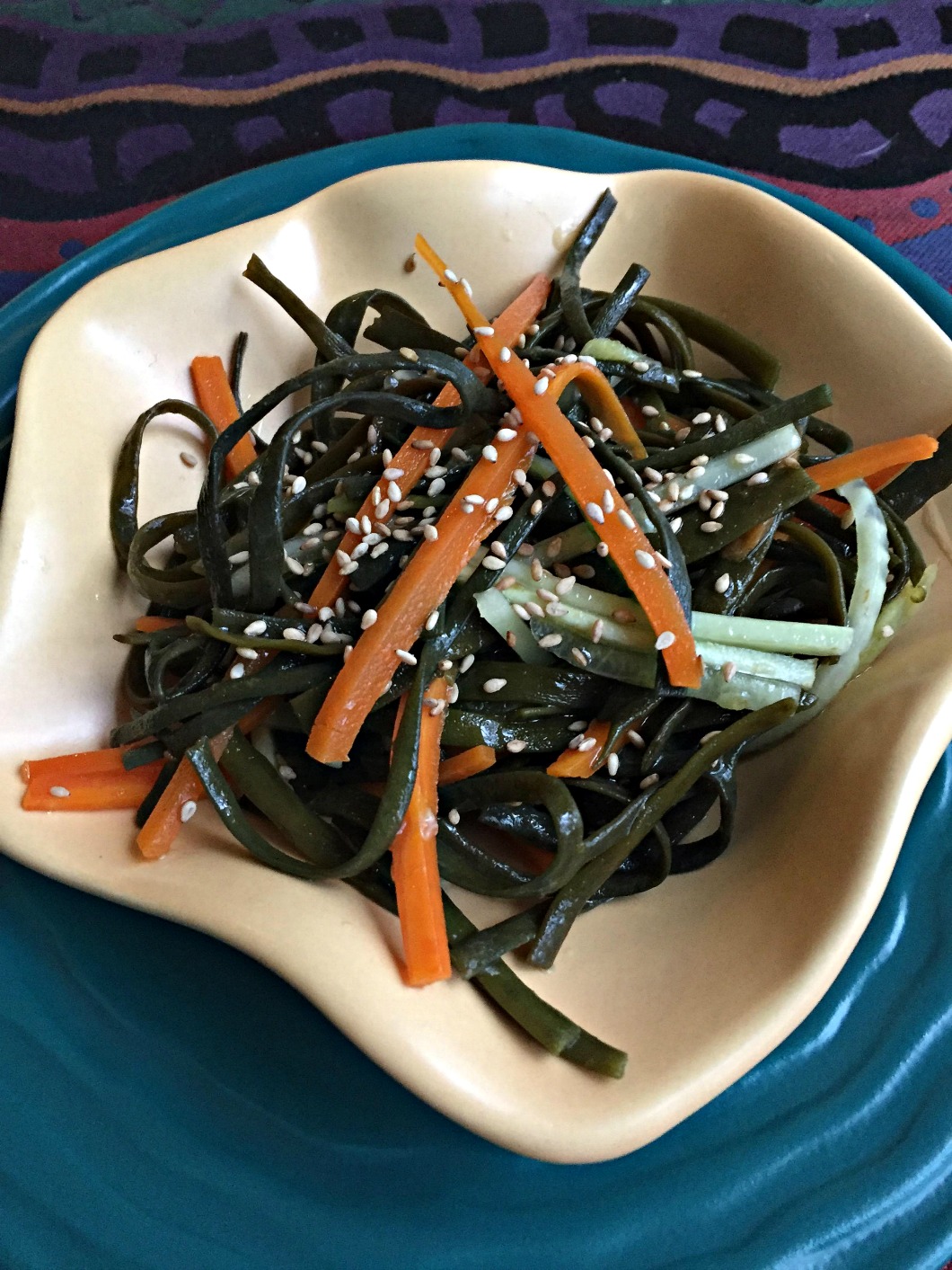 Seaweed Salad with a julienne of carrots & cucumbers