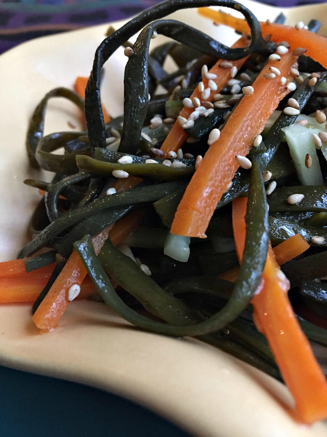 Seaweed Spaghetti Salad with Carrots & Cucumbers