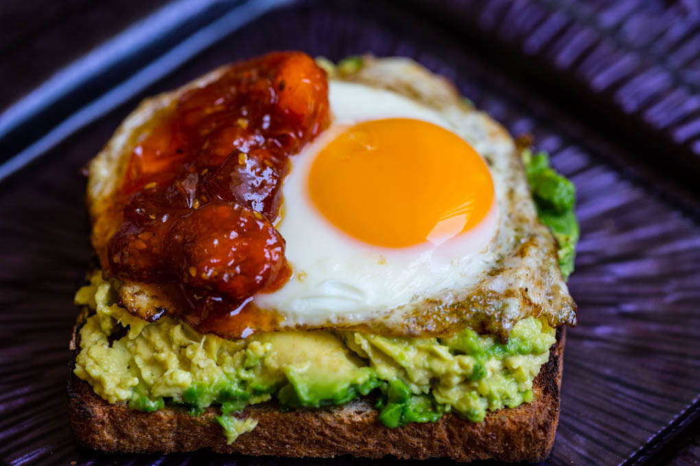 Egg on Avocado Toast with Tomato Jam 