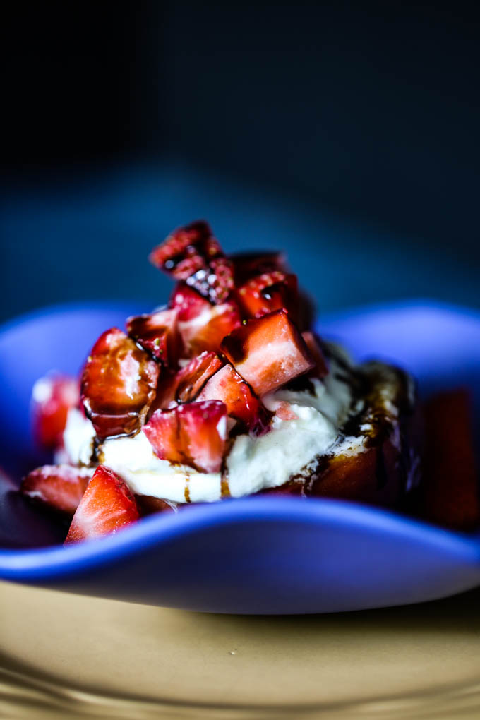 Grilled Peach Salad with Burrata Cheese, Strawberries with a Balsamic Drizzle