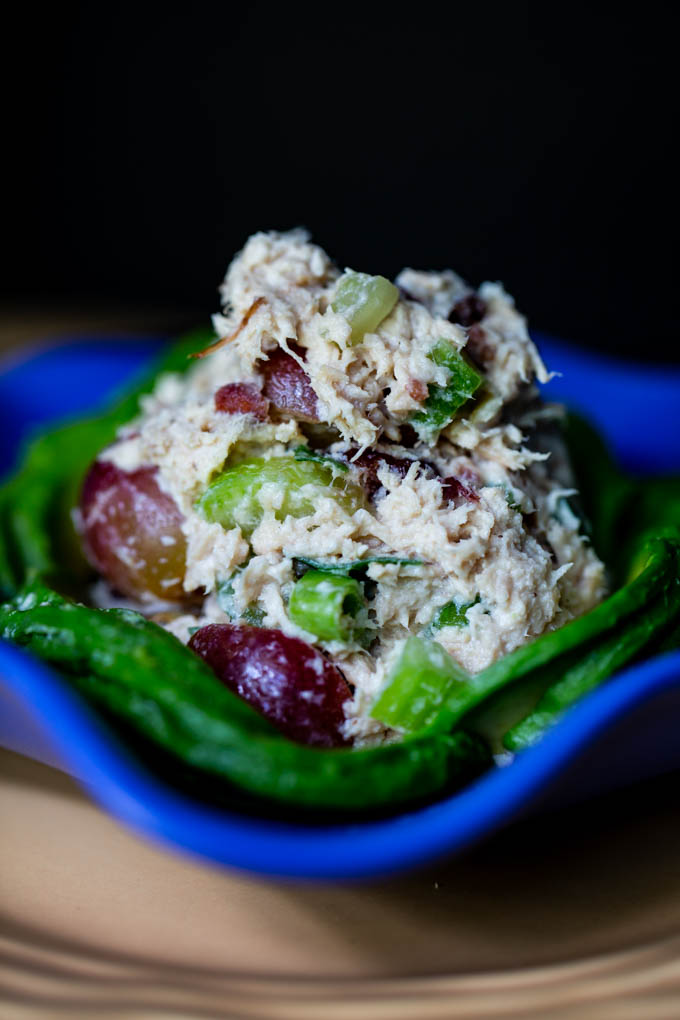 Skinny Napa Tuna Salad with Grapes,Celery, Dried Cranberries, & Scallions