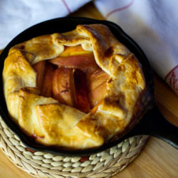 Peach Galette in a Cast Iron Skillet for Two