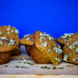 Pumpkin Muffins with Candied Pepitas