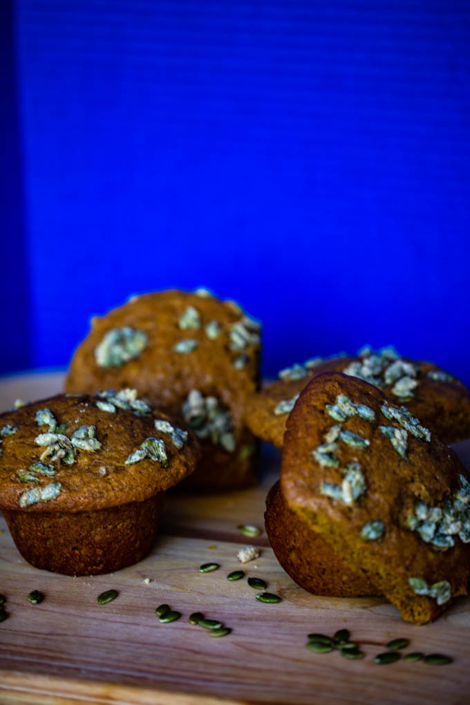 Pumpkin Muffins with Candied Pepitas 