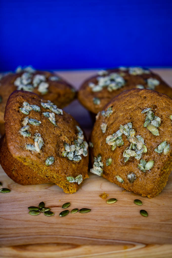 Pumpkin Muffins with Candied Pepitas