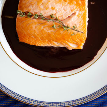 Salmon with a Red Wine Sauce