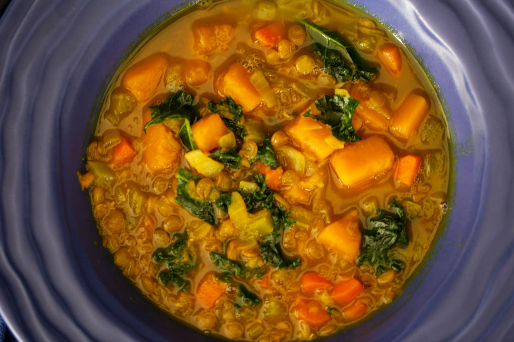 Cozy Lentil Soup is packed with healthy vegetables, herbs and warming spices