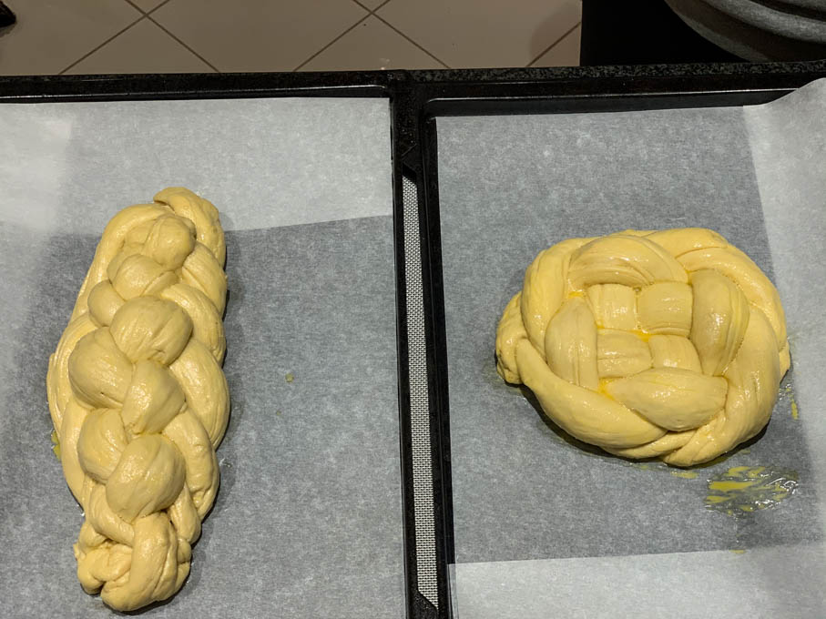 Homemade Challah before going into the oven
