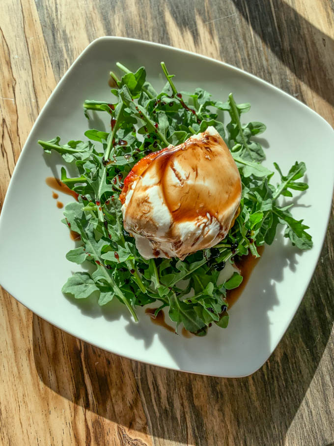 Grilled Peach & Burrata Salad with age Balsamic